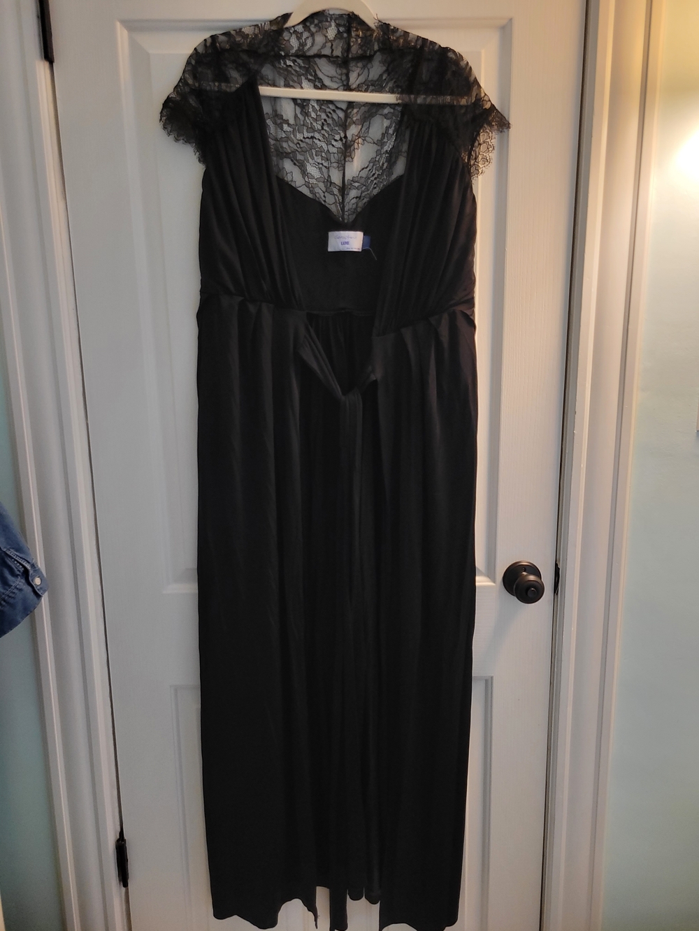 Seraphine Black Lace-Trim Maxi Dress